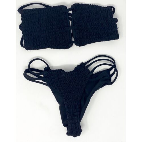 Strapless Black Bikini Swim Suit 2 Piece - image 1