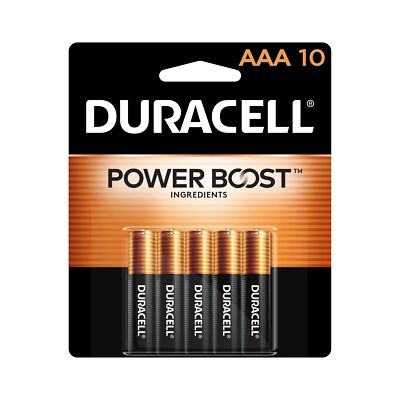 Duracell Coppertop AAA Batteries with Power Boost Ingredients, 10 Count Pack ...