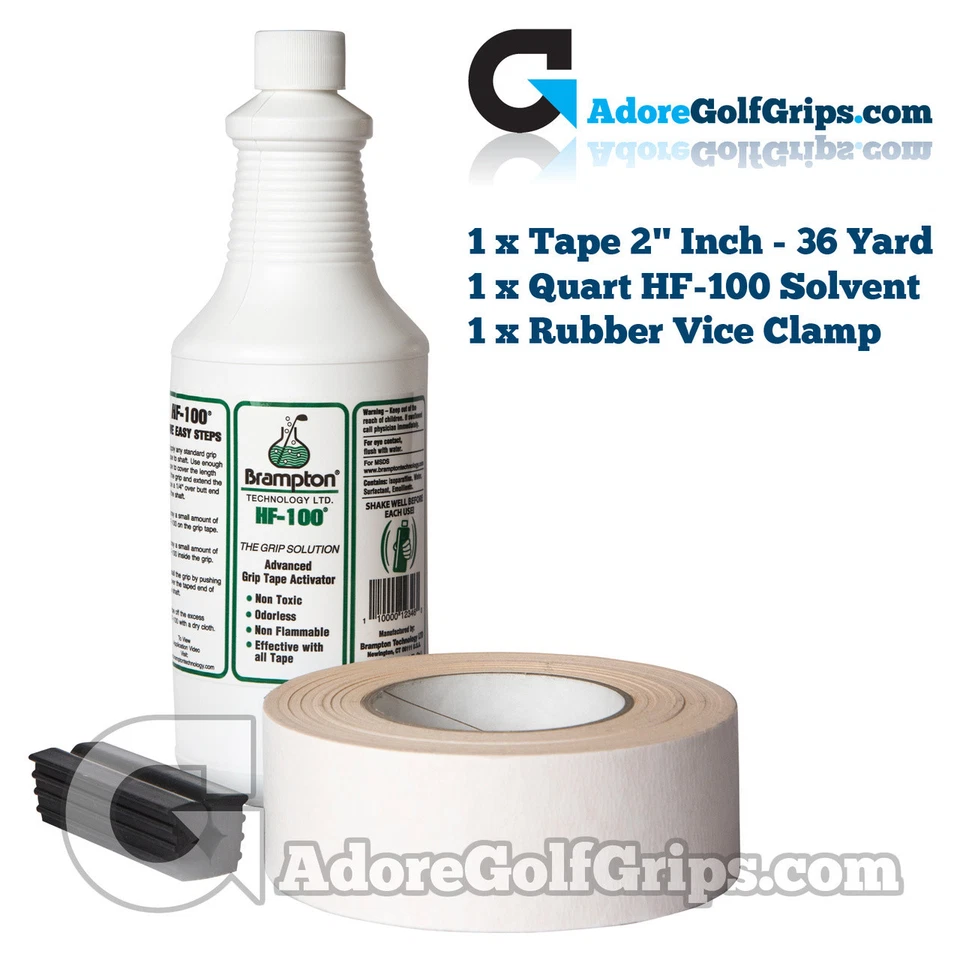 BRAMPTON HF-100 Re-Grip Kit - 125 Golfschläger - HF-100 Solvent - Band & Schaftschutz