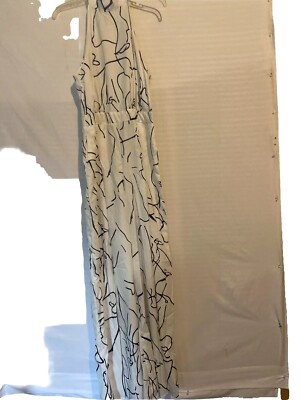 Shien Black & White Stripes  Print Jumpsuit Halter Size Medium