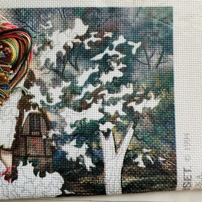 Twilight at Woodgreen Pond a 1994 Sunset #13926 No Count Cross Stitch