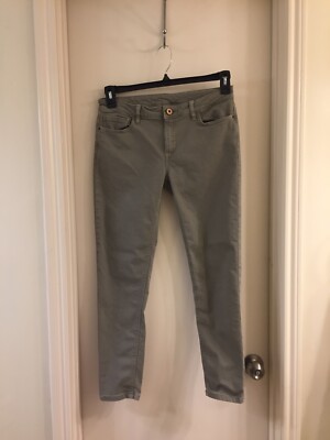 Z1975 Zara Basic Dept Denim Women Skiny Jeans Stretch Olive Green Sz 6 EUC