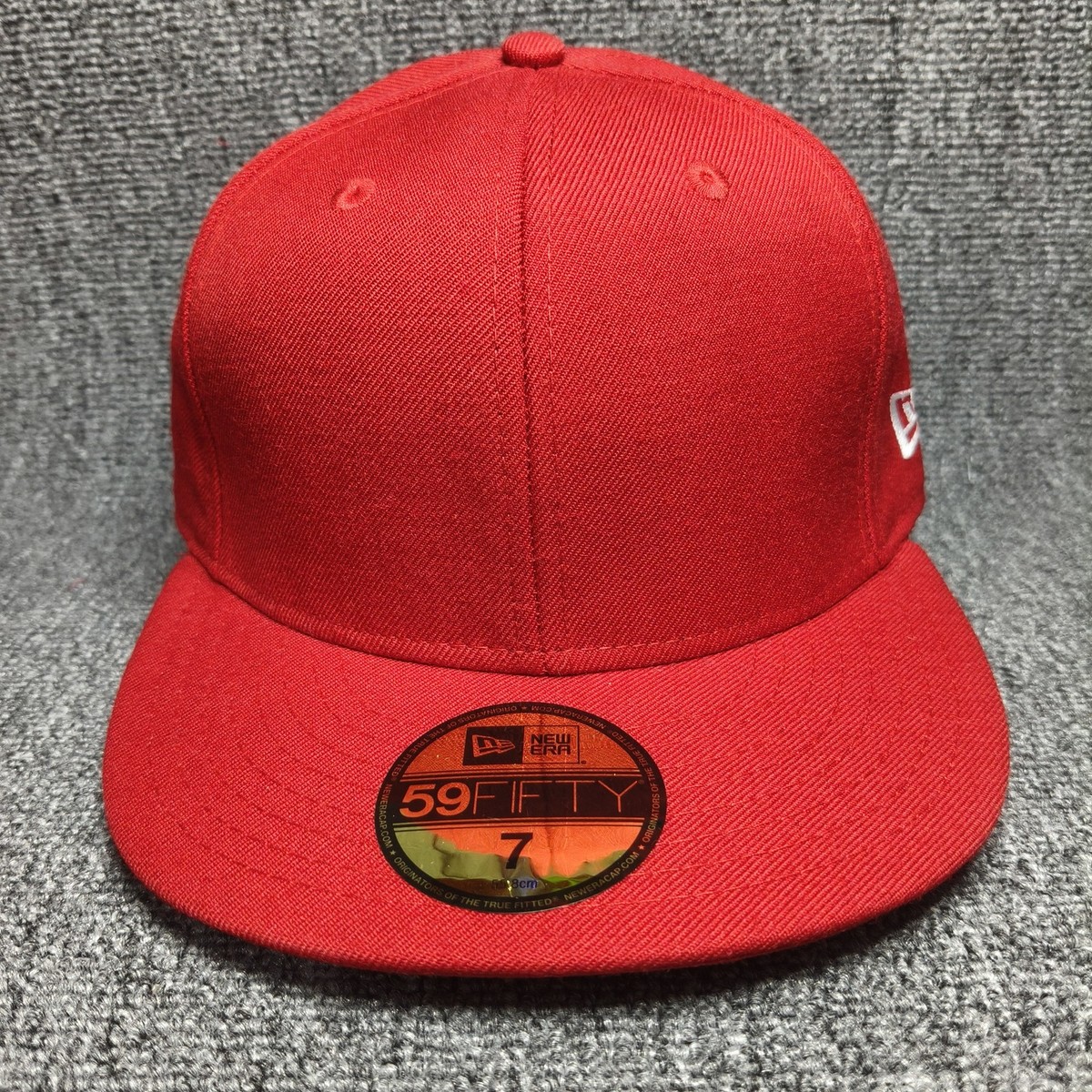New Era 59FIFTY Blank Red Fitted Hat Cap Size 7