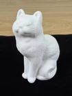 Vintage Mosser Sitting Cat Satin Milk Glass White Figurine Hard To Find Finish