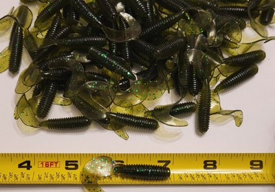 Motor Oil Flash 2 inch 100 Pack Curl Tail Grubs