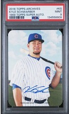 Kyle Schwarber 2016 Topps Archives Rookie Auto /99 #69TS 1969 Topps Super PSA 9