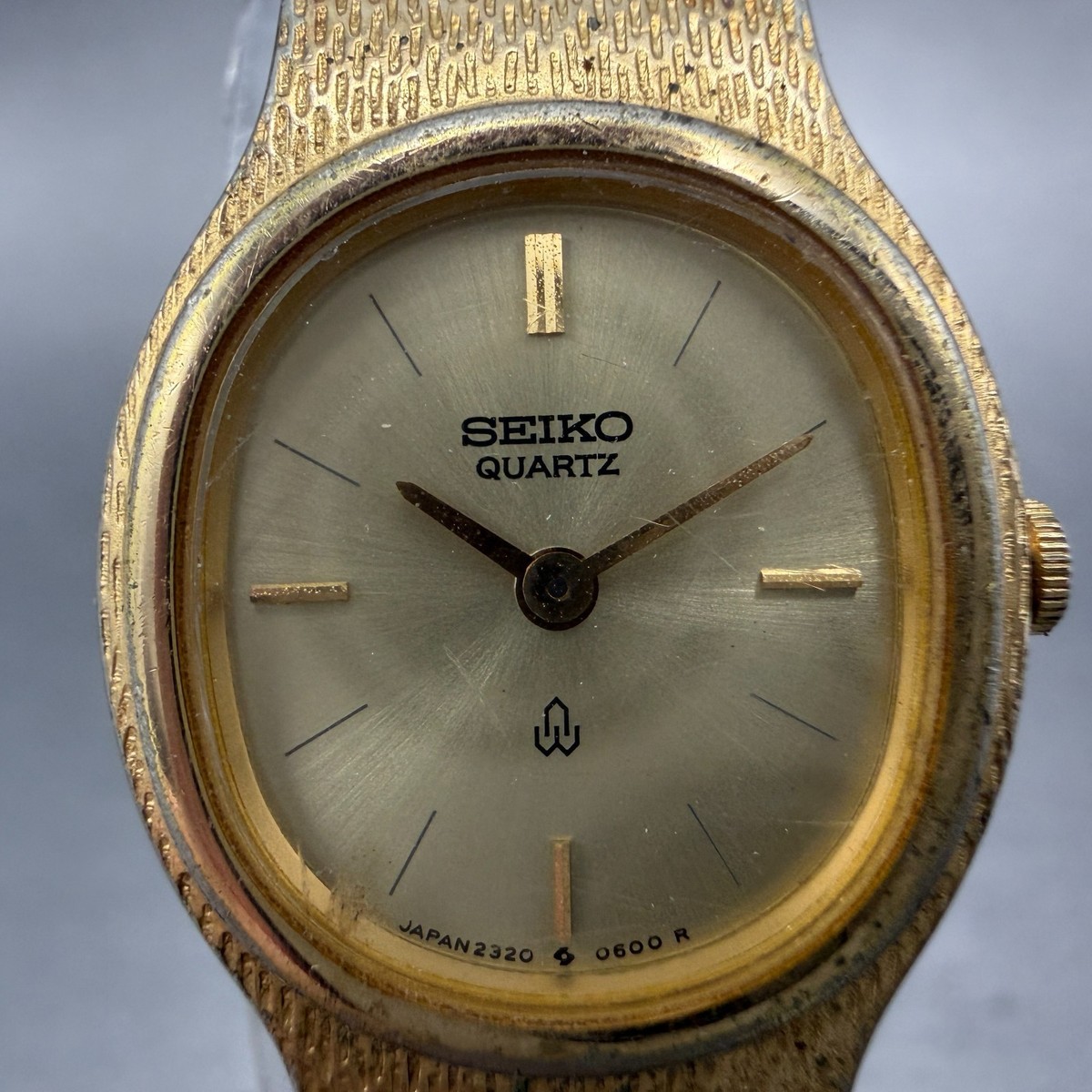 Seiko Watch Women 20mm Champagne Dial Gold Tone Oval 2320-5350 New