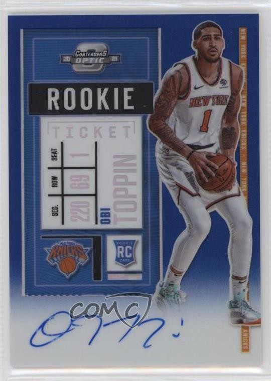 2020 Panini Contenders Optic Ticket Blue Prizm /99 Obi Toppin Rookie Auto RC 7xr