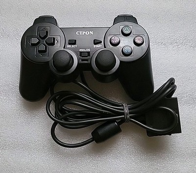 Cipon Third Party Controller for Sony PlayStation 2 Wired Controller Black 