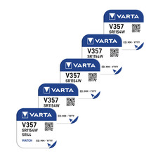 5 VARTA 357 SR44SW Battery Silver 1.55V Coin Button Cell Watch Exp 2026