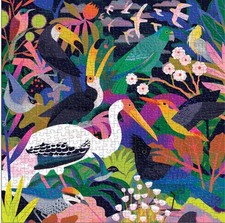 Puzzle (500 T.) Bunte Vögel - nachtleuchtendes Puzzle (Galison/Mudpuppy) NEU/OVP