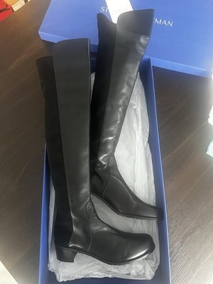 Stuart Weitzman Reserve Black Bama Overknee, Größe 40/US9.5