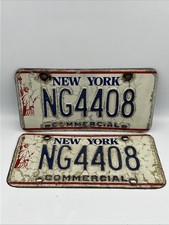 Vintage New York Statue of Liberty Commercial License Plate Pair NG4408
