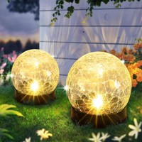 2X Solarleuchte Kugelleuchte Gartenlampe Led Gartendeko AußEnlampe Kugel 12Cm