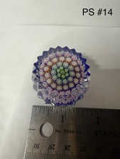 Perthshire Paperweight Millefiori Crieff Scotland Blue Base