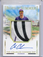 2025 Panini Boys of Summer Charlie Condon Jumbo Material Auto Holo Gold /10