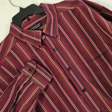 Roundtree & Yorke Dress Shirt Big & Tall 3XLT Button-Down Long Sleeve Striped