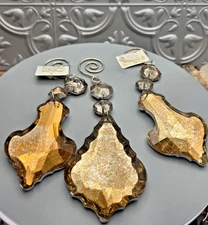 Glass Older Raz Import Ornaments, Good Condition set of 3, two tagged