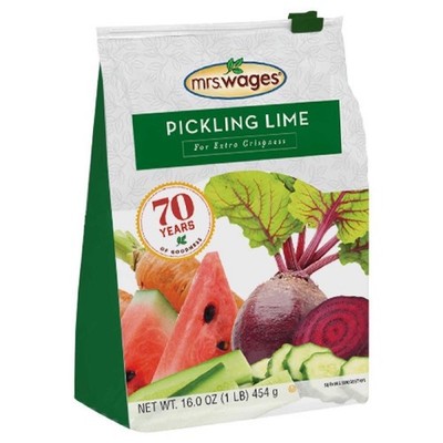 MRS. WAGES Pickling Lime Canning Preserving Food Makes 9 Qts 16 oz BAG NEW