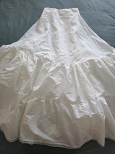 Vintage White Bridal Petticoat Wedding Dress Underskirt Tiered Full Sweep Lace