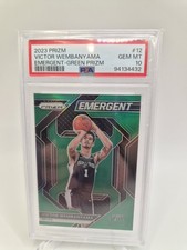 Victor Wembanyama Prizm 2023-24 Emergent Green Prizm RC PSA10 