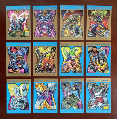 1992 SkyBox Marvel X-Men X-Cutioners Song Hunters Prey Complete 12 Card Set