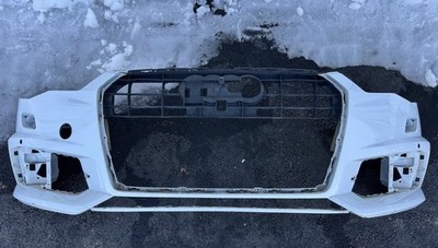   NO SHIPPING   WHITE AUDI A6 S LINE 2016 2017 2018 FRONT BUMPER DAMAGED