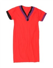 VINTAGE Womens Shift Dress UK 14 Medium Red DO82