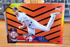 2023 Topps Update Orange and Black Foil Sam Hentges US327 Parallel