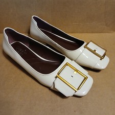 Franco Sarto Women's 8 M Tahlia Ballet Flat Cream Gold Business Casual Work