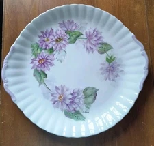 Vintage  Signed Hand Painted Floral  10  1/2" Decorative Plate  Unmarked