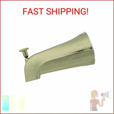 DANCO Universal Tub Spout with Diverter, Polished Brass, 1-Pack (89265)