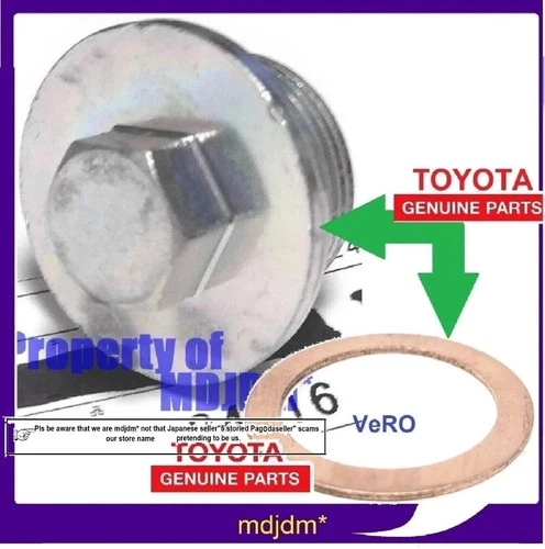SAMEDAY SHIPMENT, TOYOTA Oem 90341-24016 Drain Plug & Oem Gasket FR Differential