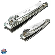Nail Clipper Set, Stainless Steel Fingernail and Toenail Clipper Cutters with...
