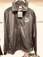 PUMA Men's Full Zip Track Jacket Black/White Size Large