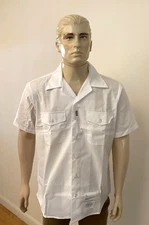 NEW GENUINE US NAVY WHITE POLY/COTTON SHORT SLEEVE TROPICAL SHIRT SIZE LARGE