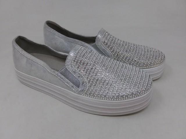 skechers women's shiny dancer slip on sneaker