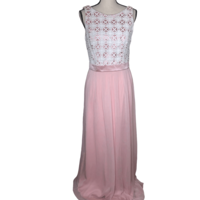 Lela Rose LR1821V Pink with Crochet Lace Bodice Bridesmaid/Formal Dress  Sz10 | eBay