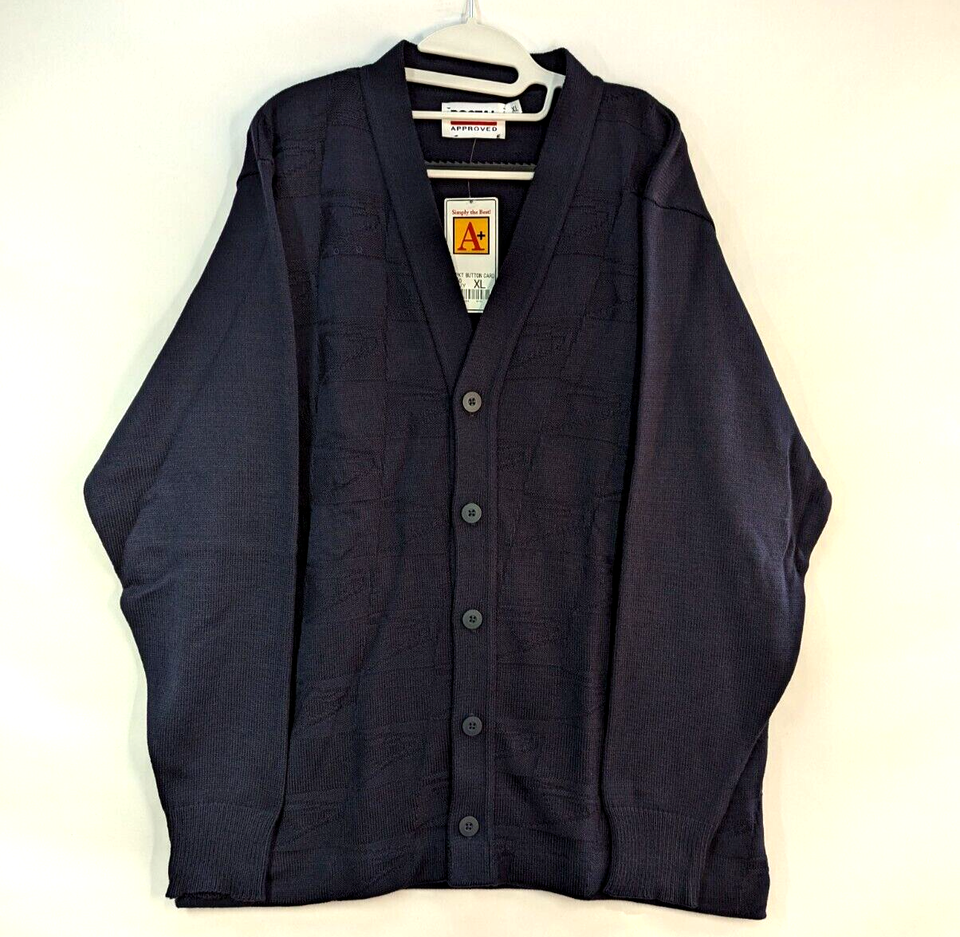 Postal Approved Cardigan Sweater Made In USA Blue With USPS Eagle
