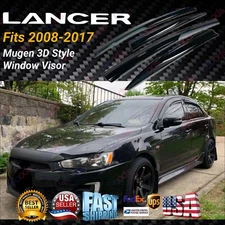 FOR 2008-2017 LANCER DARK SMOKE Mugen 3D JDM STYLE WINDOW VISOR Rain Deflectors