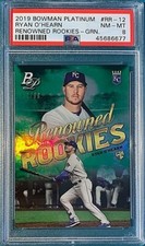 2019 Bowman Platinum Baseball #RR-12 Ryan O'Hearn Renowned Rookies Green PSA 8