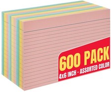 Index Card Ruled 4x6 Colored Index Cards 4x6 Lined Note Cards Assorted Colors...