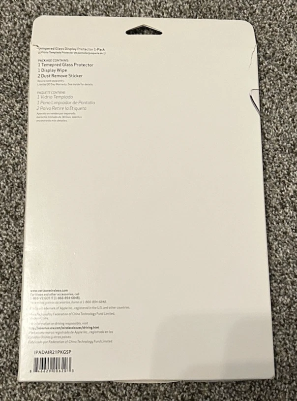 Verizon Tempered Glass Display Protector iPad Air & iPad Air 2 - Screen Shield - Image 2 of 2