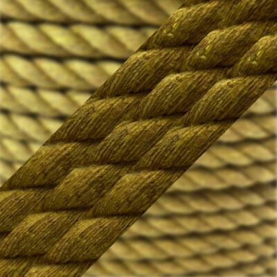 Baumwollseil 12 mm natur gold, 3 Strang, farbiges Baumwollseil - Länge wählbar