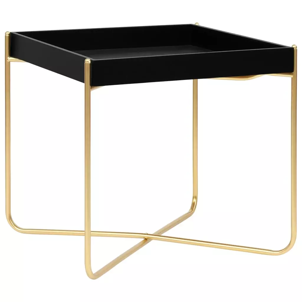 Side Table Tray Table Gold and Black Tray Coffee Table Removable Tray Top decor