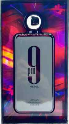 Afnan 9 PM Rebel Eau De Parfum Spray For Men 3.4 Oz / 100 ml Brand