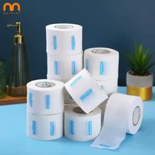 5 Rolls Barber Neck Paper Strips - 500 Strips per Roll - White - Disposable