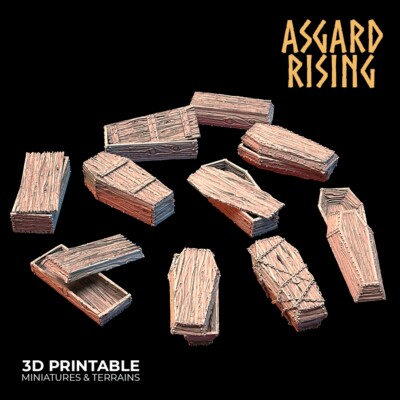 Grab & Sarg Sets - DnD, Warhammer, Mantic, 3D gedrucktes Gelände, AsgardRising