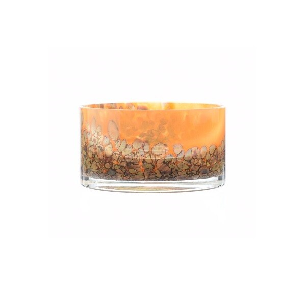 Bunt Handgefertigt Glas Schale Trifles Obstsalat Schale Ø15 CM Orange-image