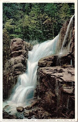 Cascade Above Flume Franconia Notch White Mountains Mts Waterfall Postcard